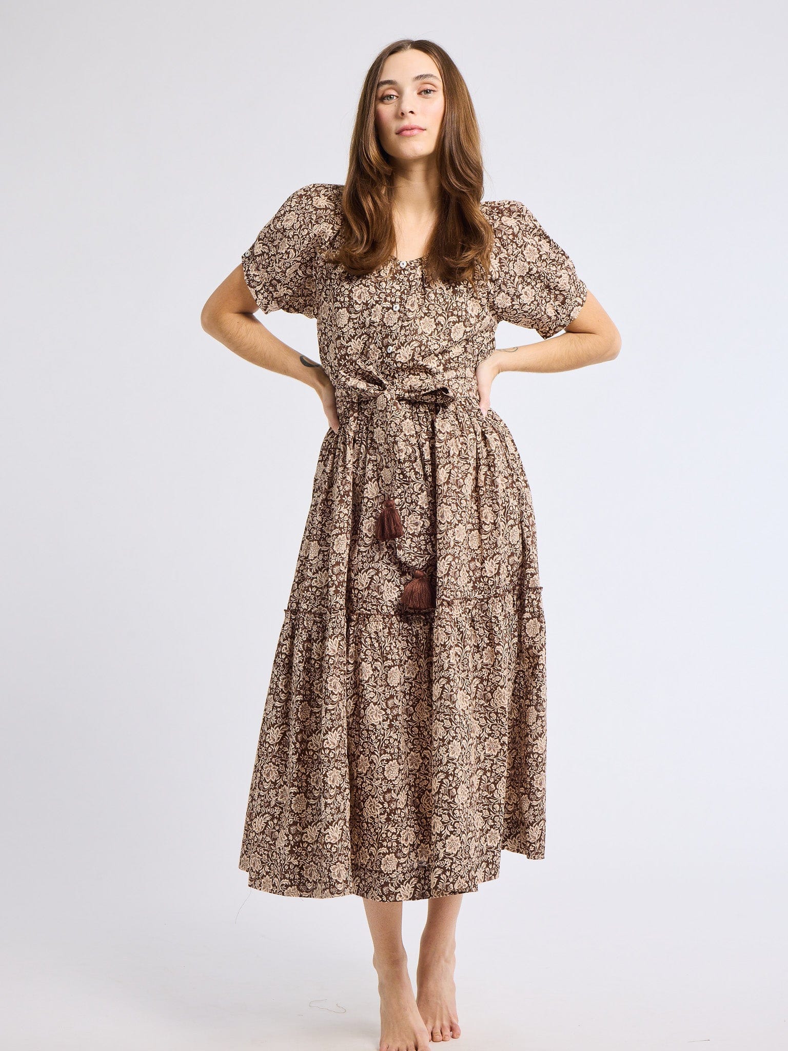 Françoise Skirt in Cocoa Floral