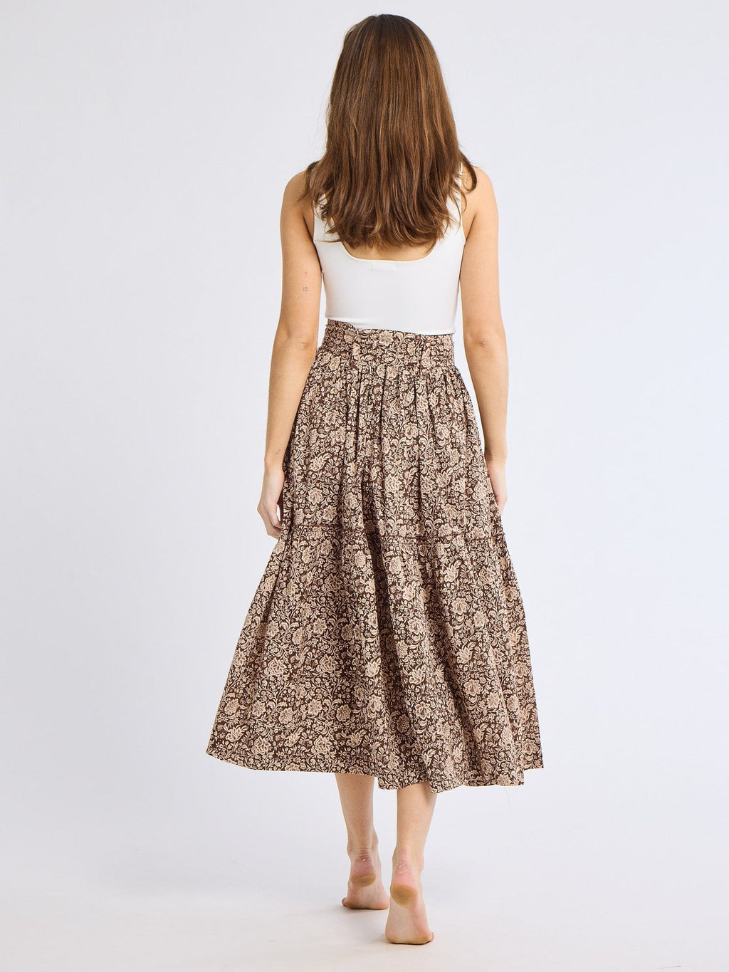 Françoise Skirt in Cocoa Floral