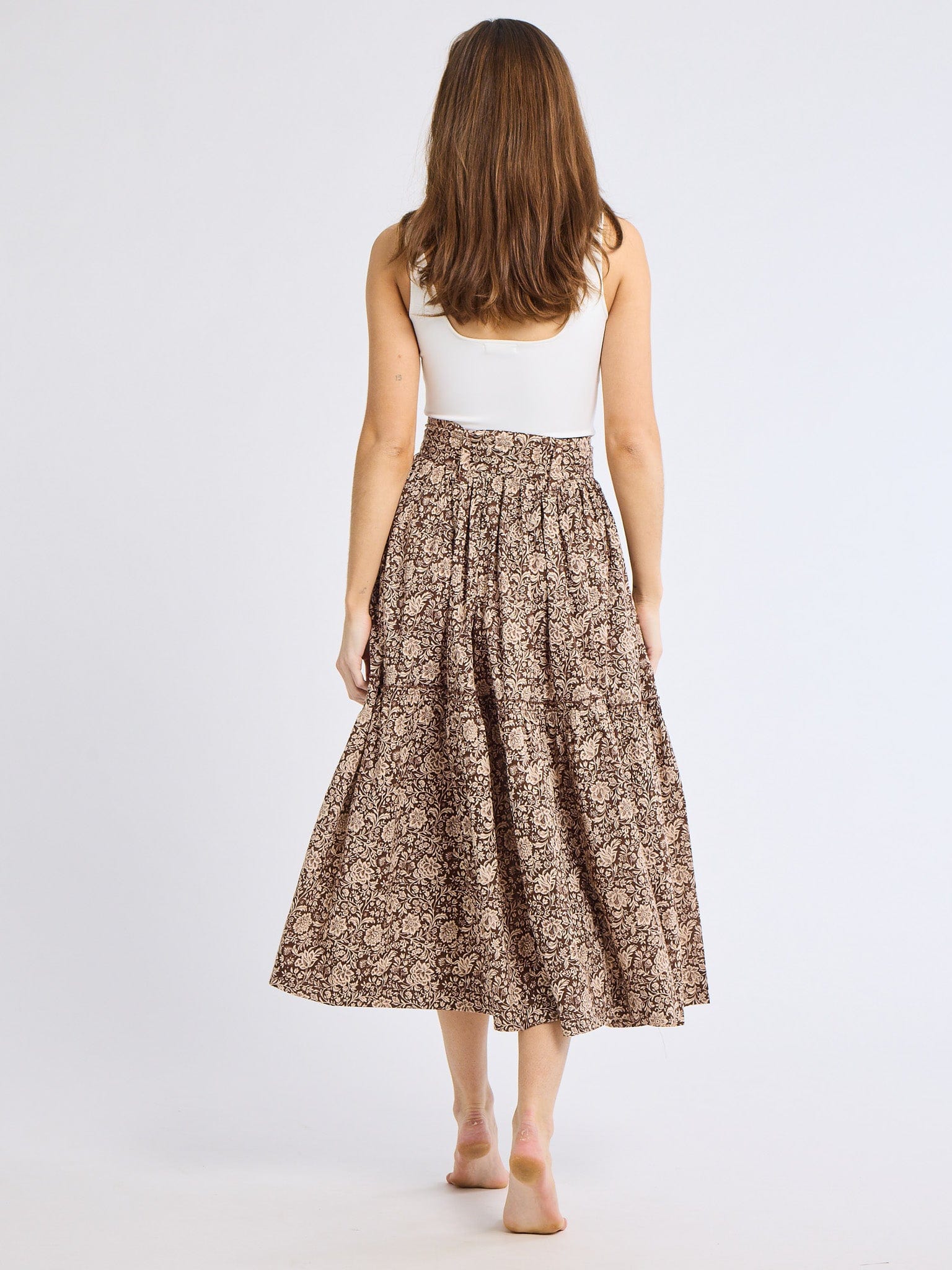 Françoise Skirt in Cocoa Floral