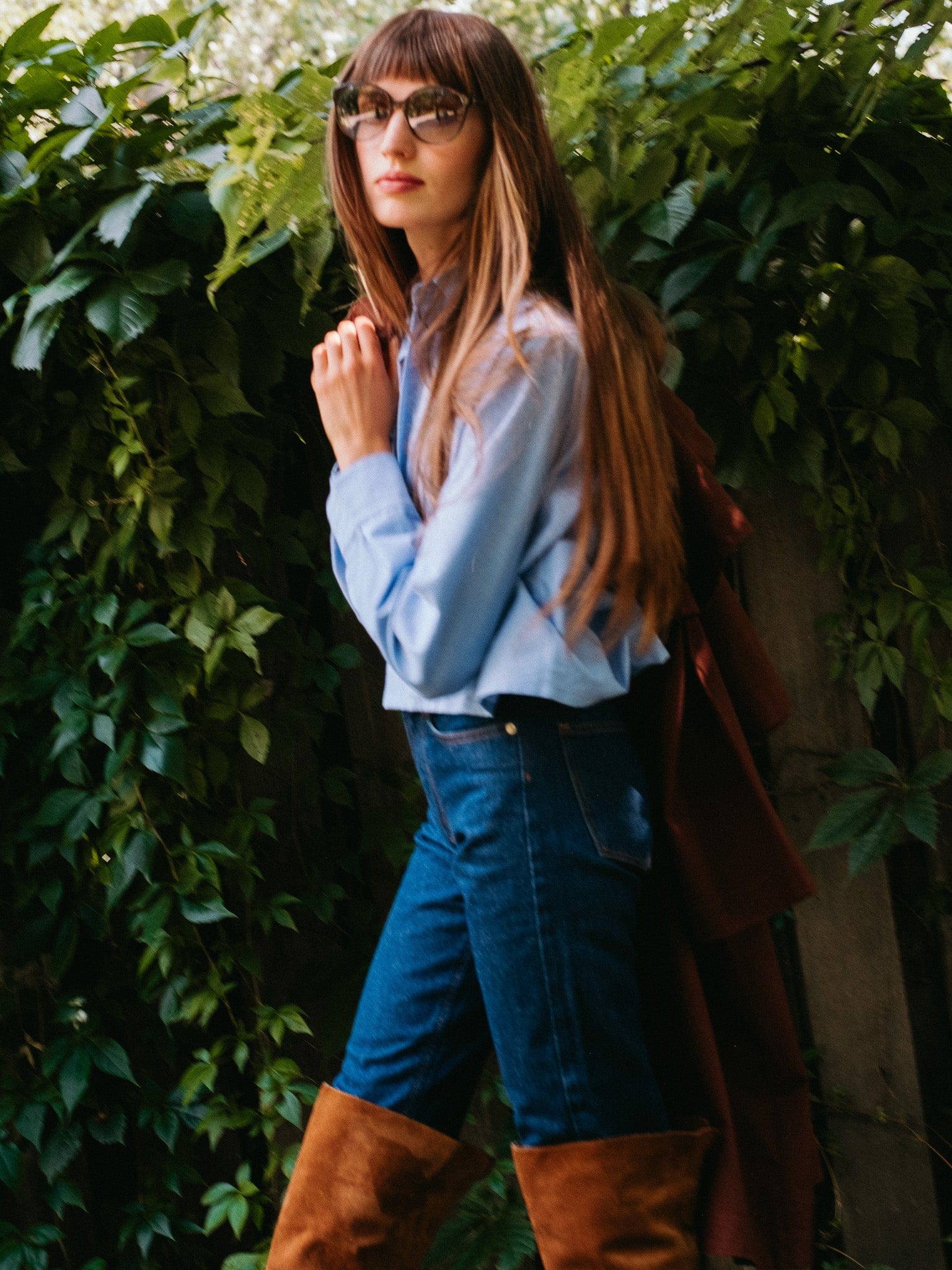 Gia Top in Blue Oxford