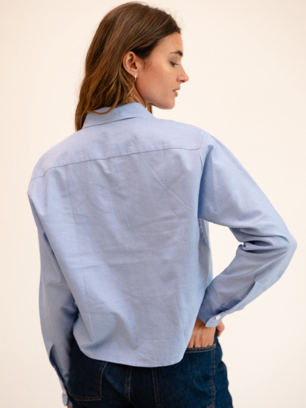 Gia Top in Blue Oxford