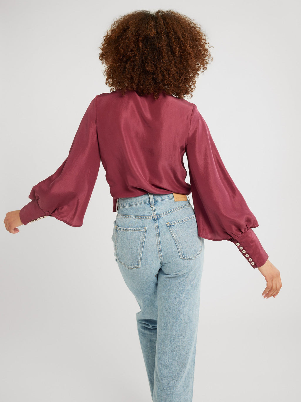 Gigi Top in Plum Washed Silk