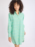 Holly Mini Dress in Green & Blue Ikat