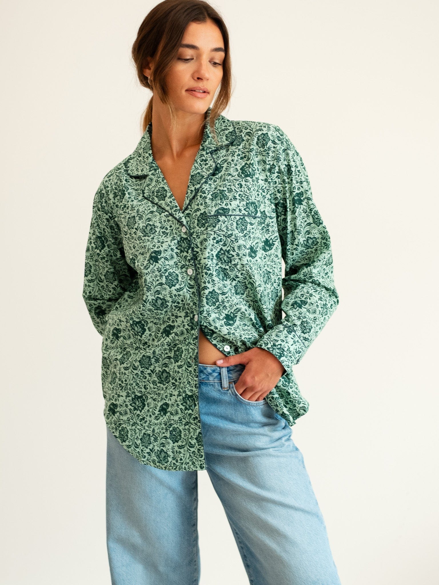 Iris Top in Jade Floral