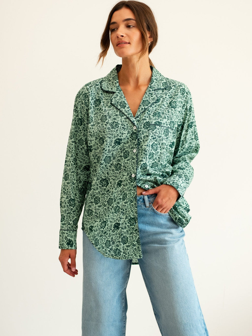 Iris Top in Jade Floral