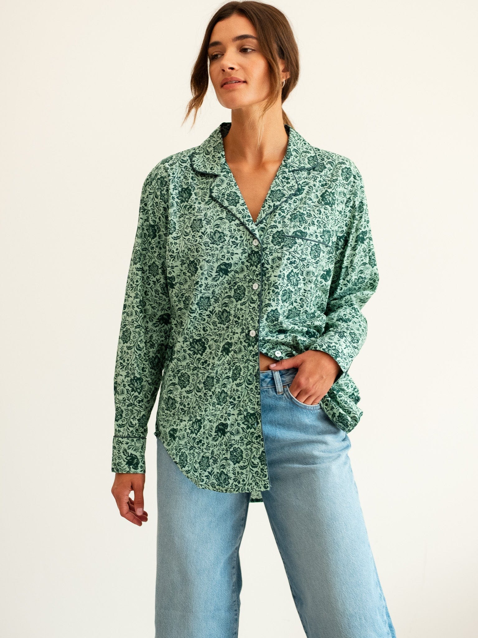 Iris Top in Jade Floral