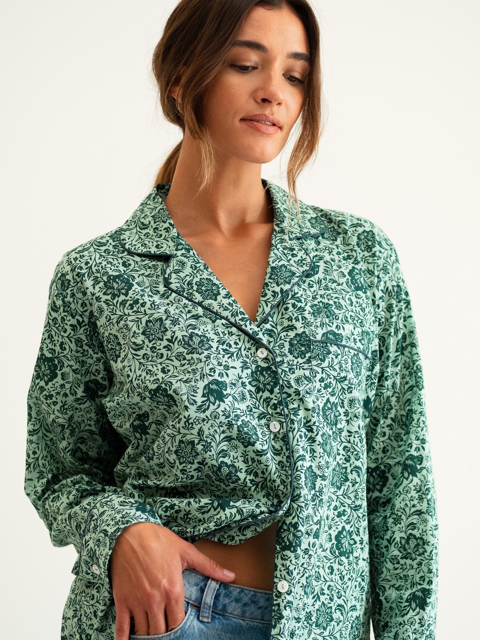 Iris Top in Jade Floral