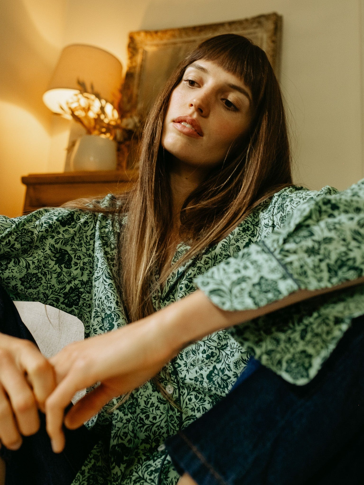 Iris Top in Jade Floral