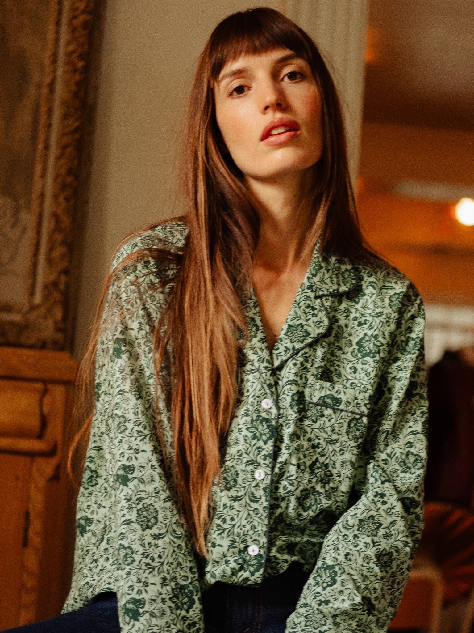 Iris Top in Jade Floral