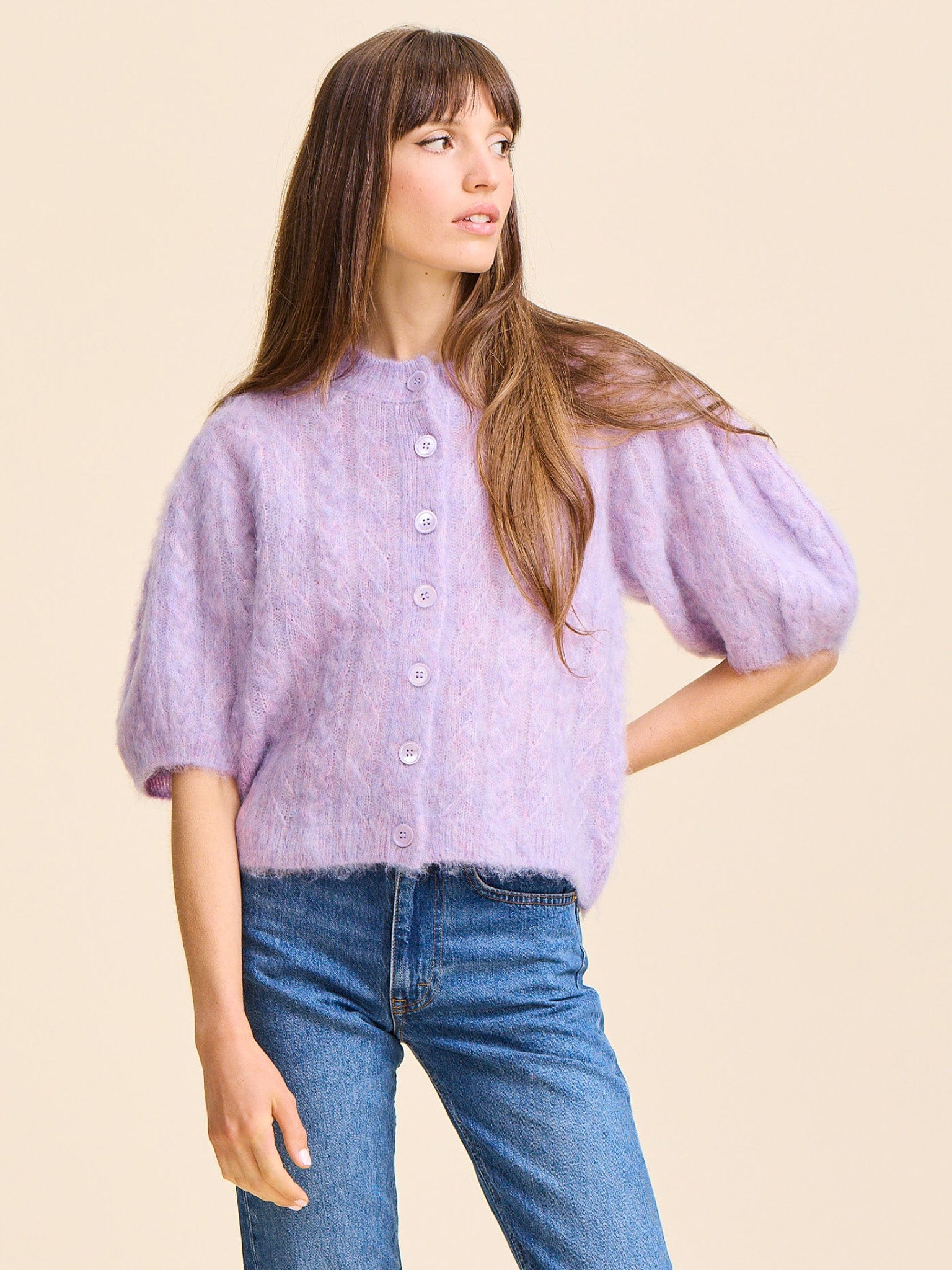 Isa Cardigan in Lilac