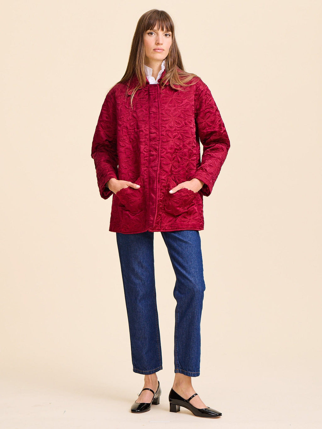 Jade Quilted Jacket in Claret