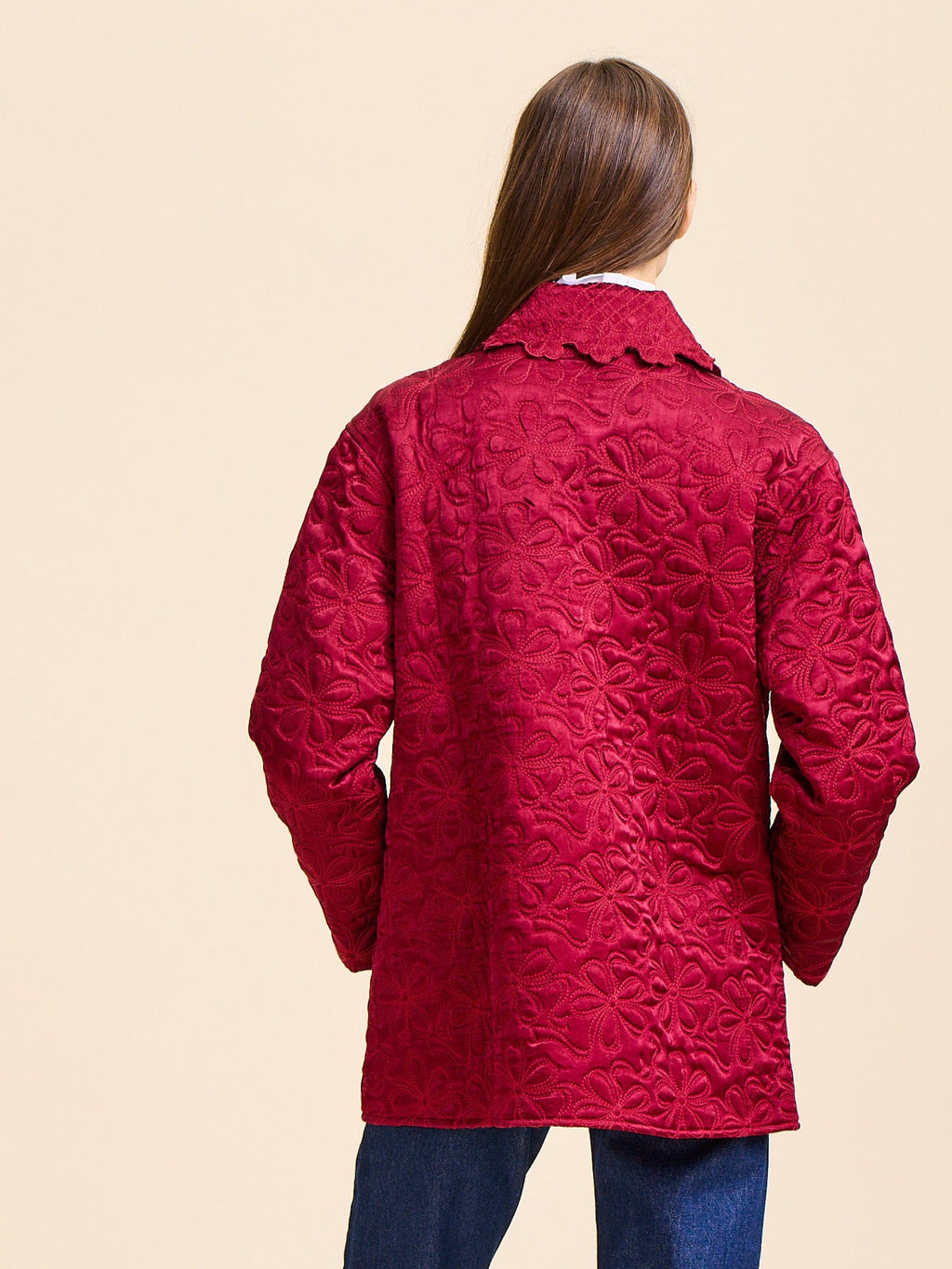 Jade Quilted Jacket in Claret