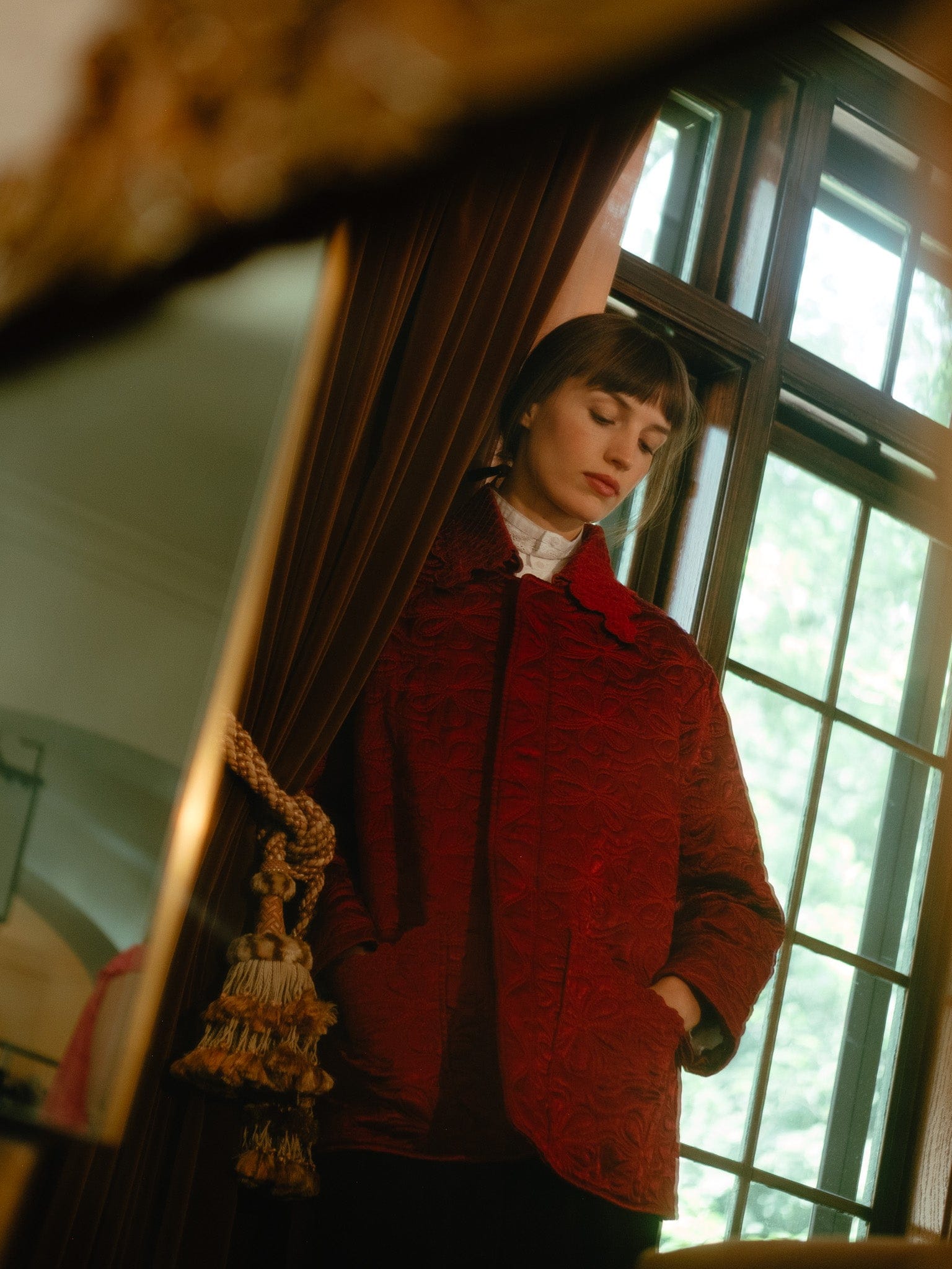Jade Quilted Jacket in Claret