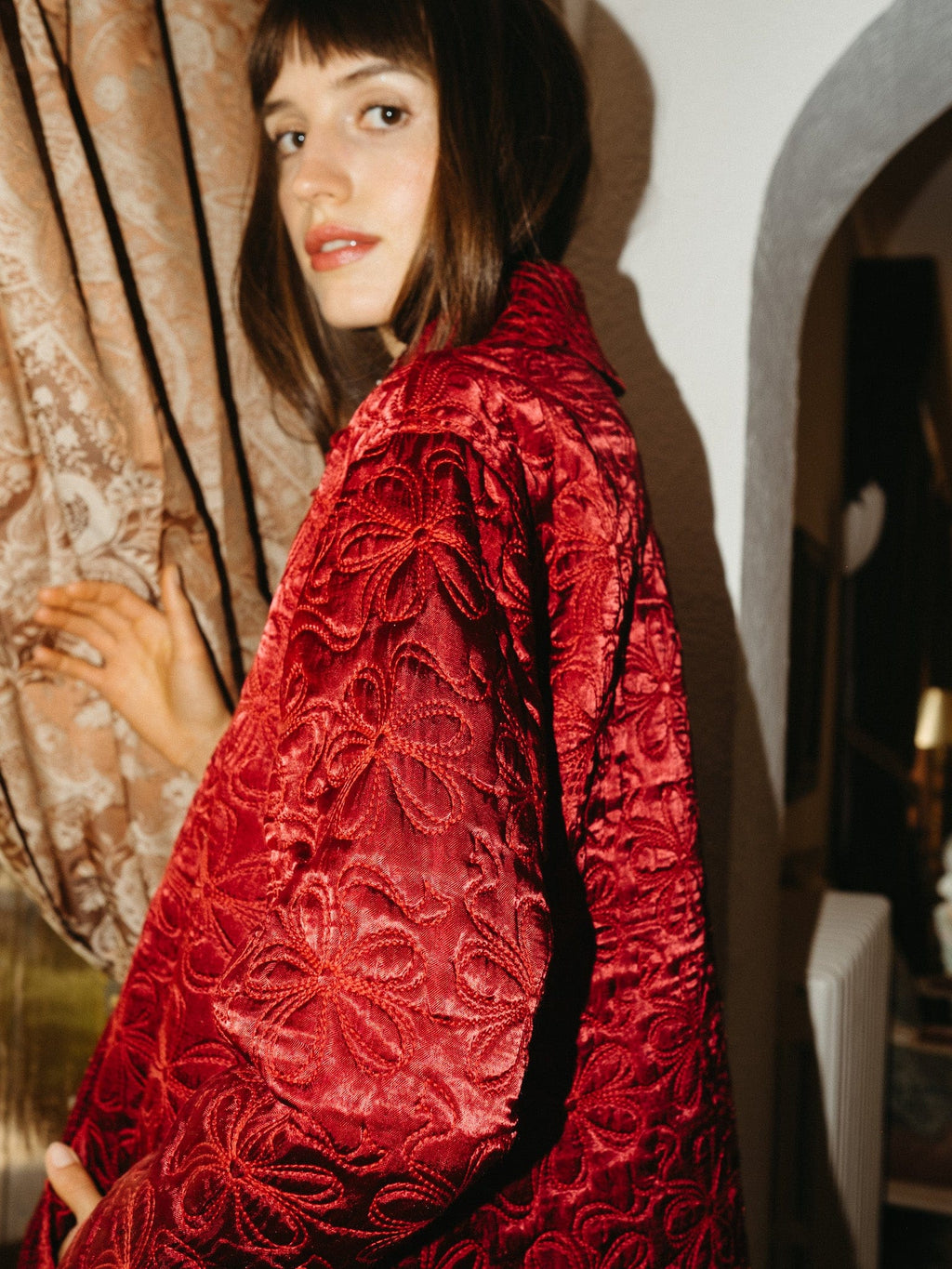 Jade Quilted Jacket in Claret