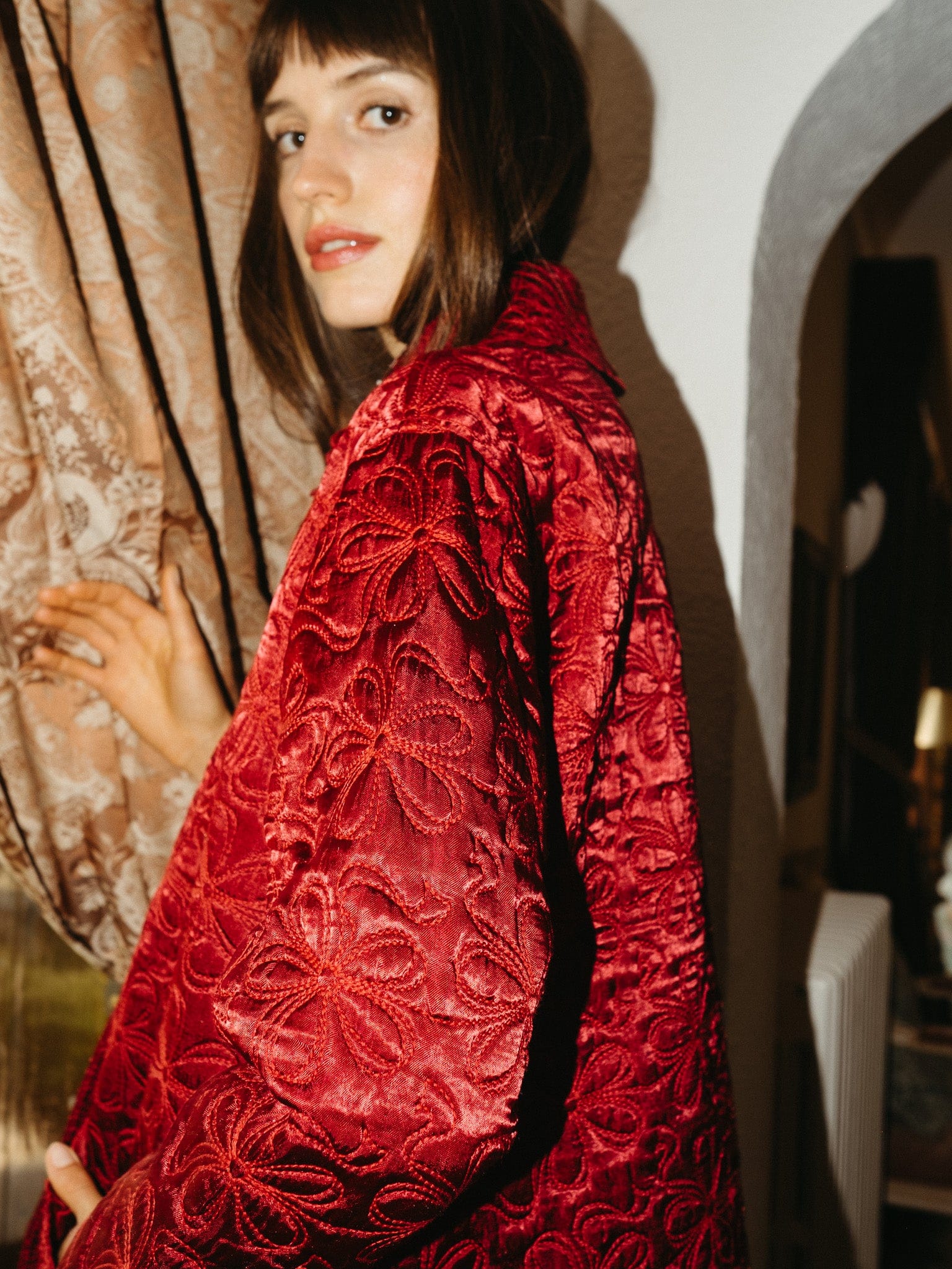 Jade Quilted Jacket in Claret