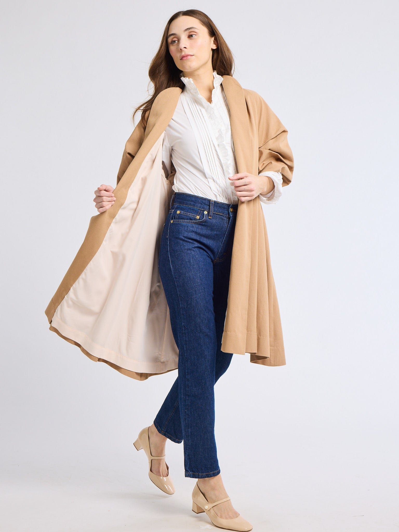 Josephine Coat in Almond