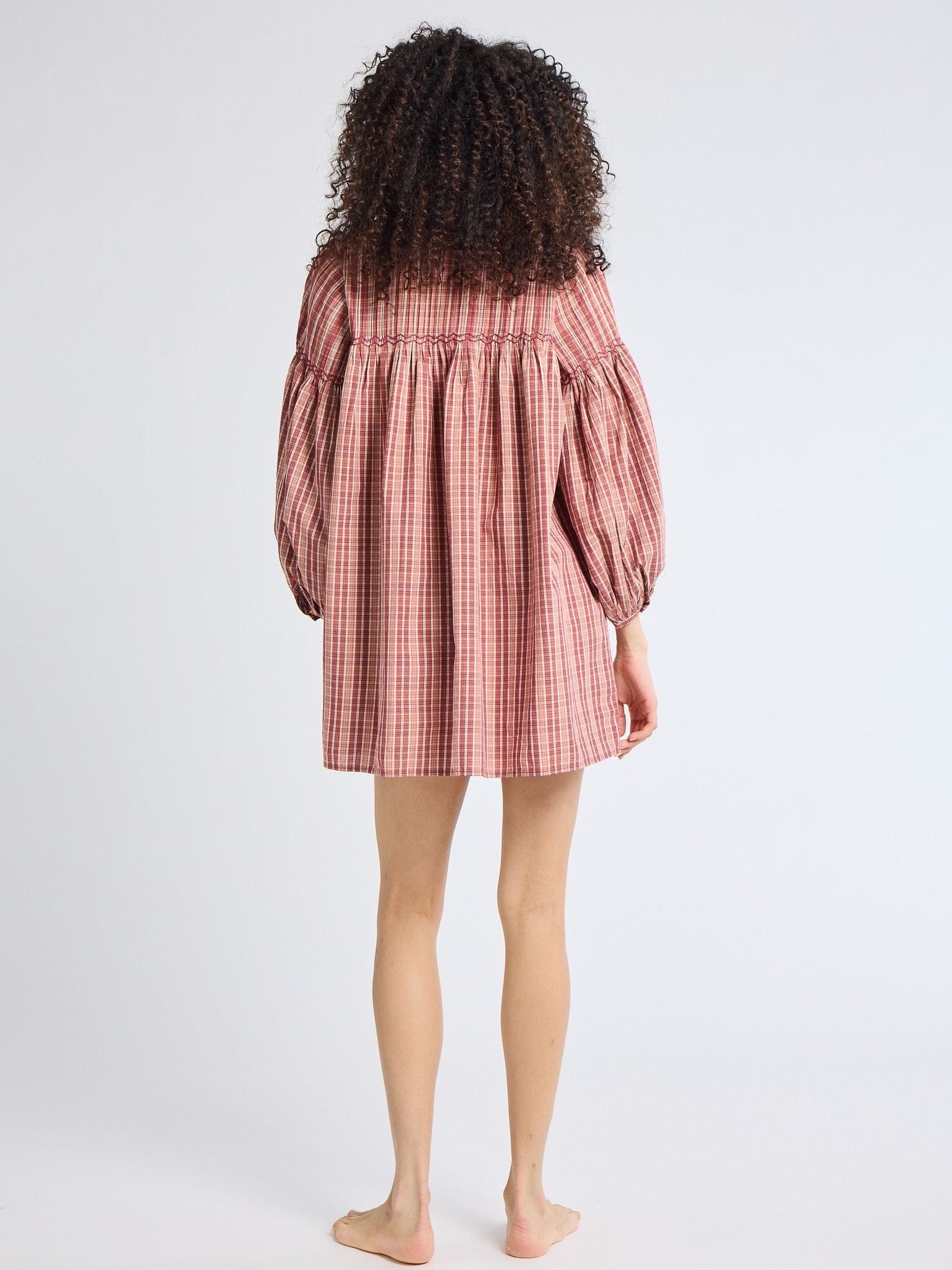 Jules Dress in Rose Plaid