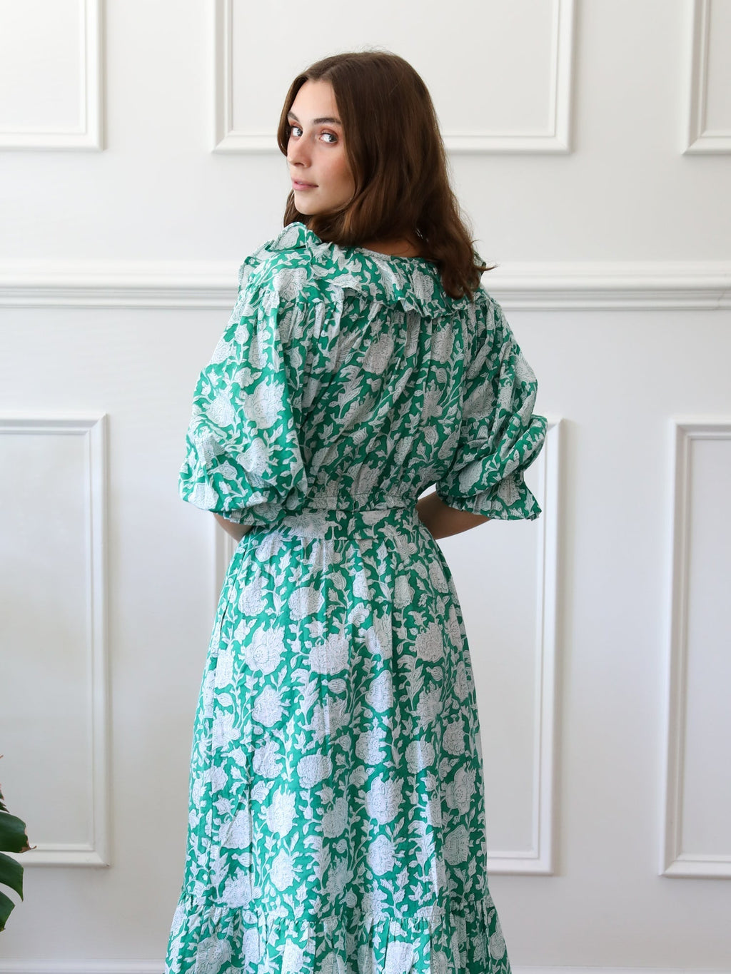 June Dress in Green Zinnia