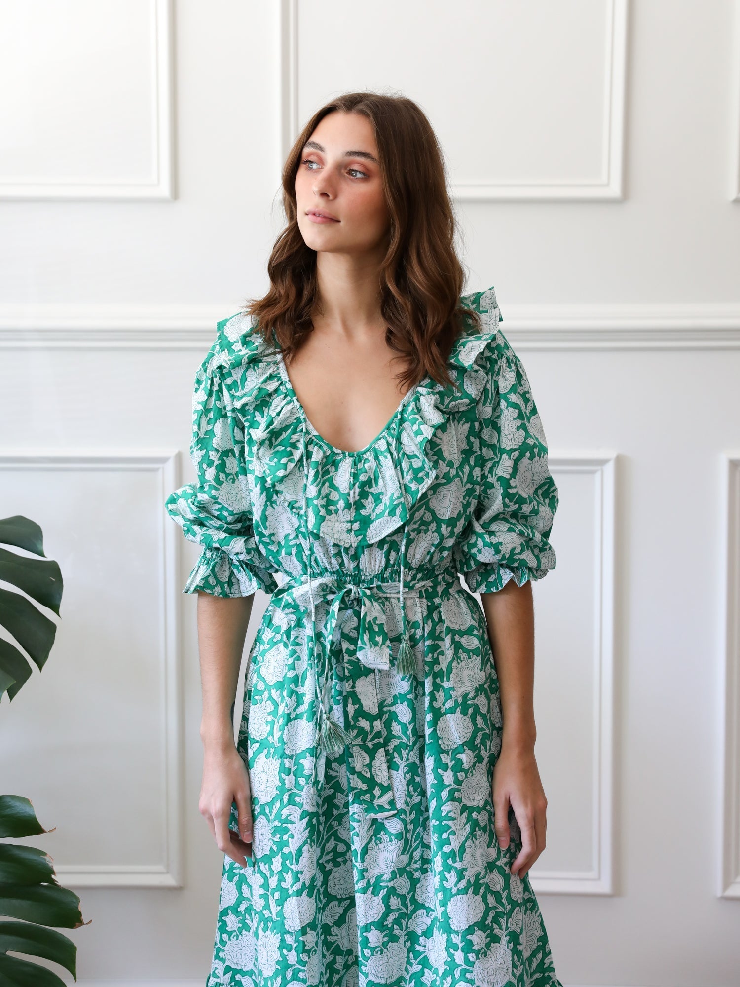 June Dress in Green Zinnia