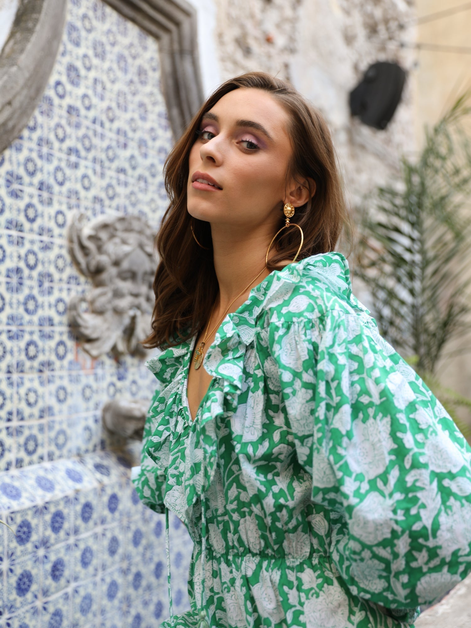 June Dress in Green Zinnia