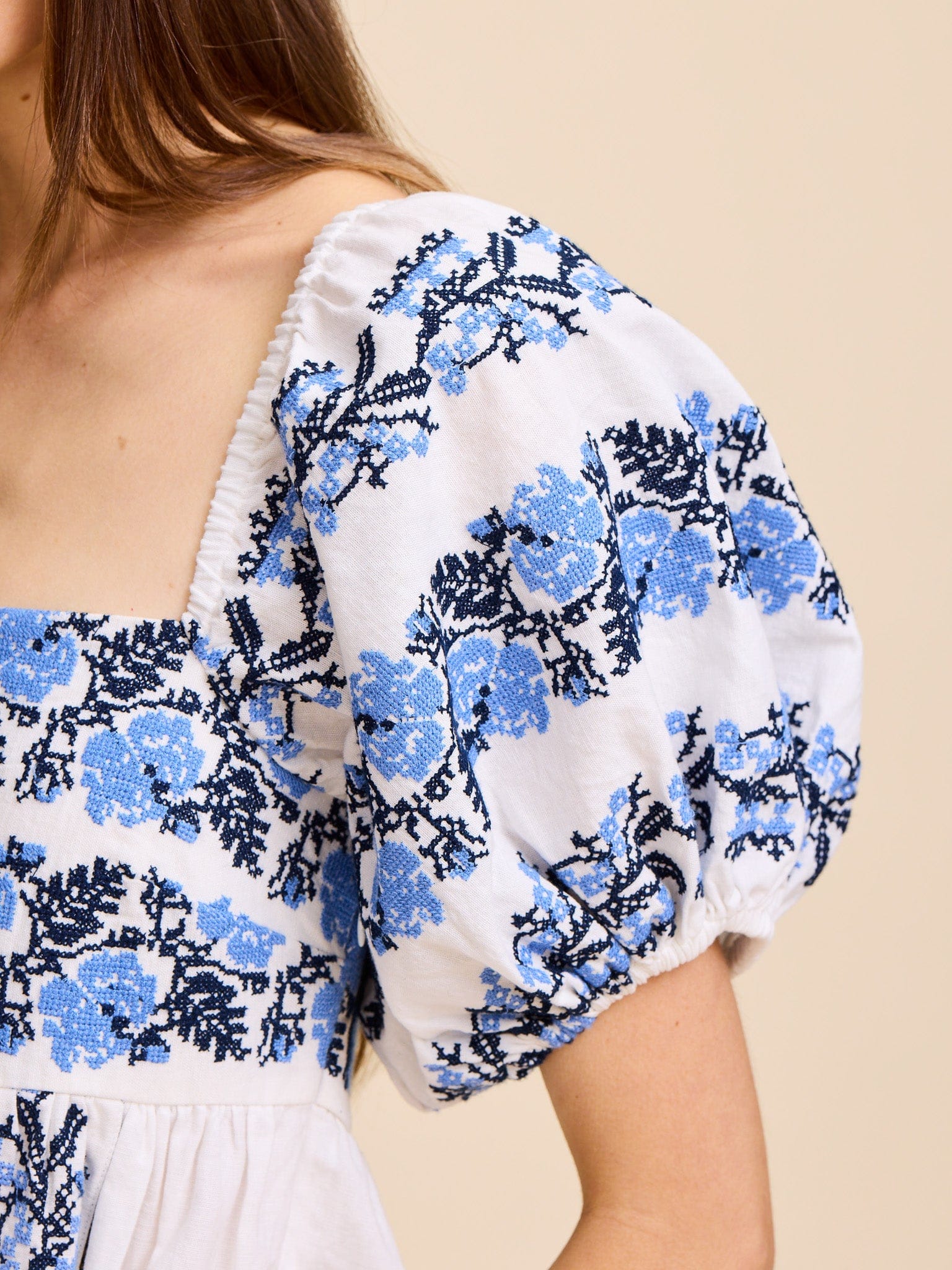 Kaiya Dress in Santorini Embroidery
