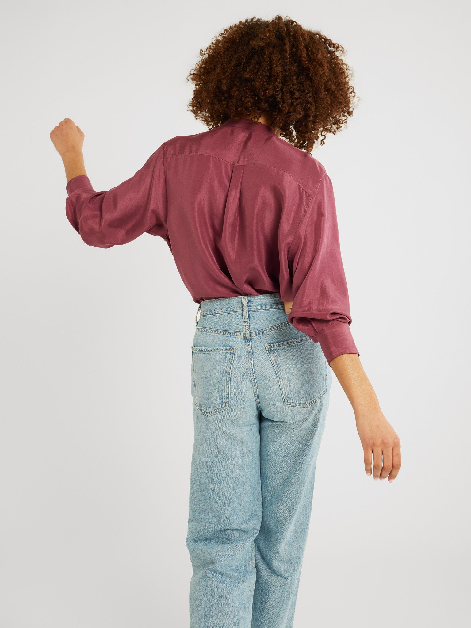 Keaton Top in Plum Washed Silk