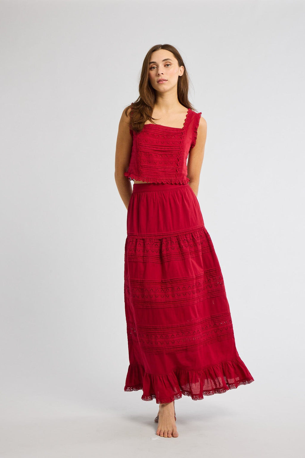 Leni Skirt in Cherry Lace