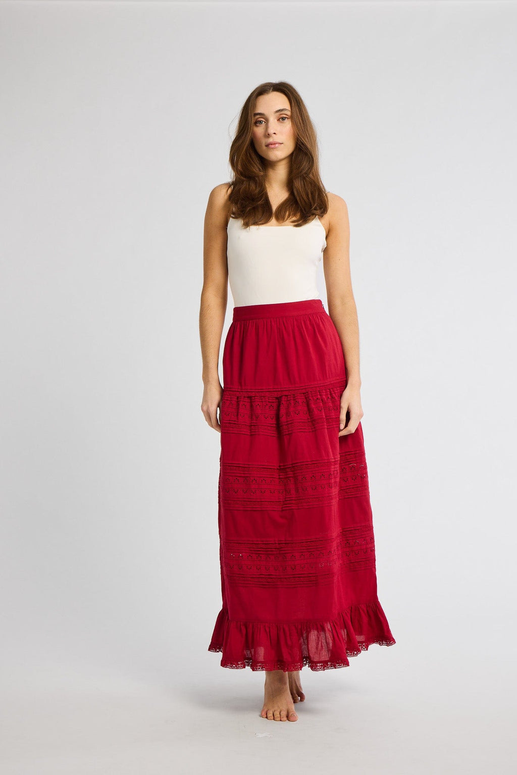 Leni Skirt in Cherry Lace