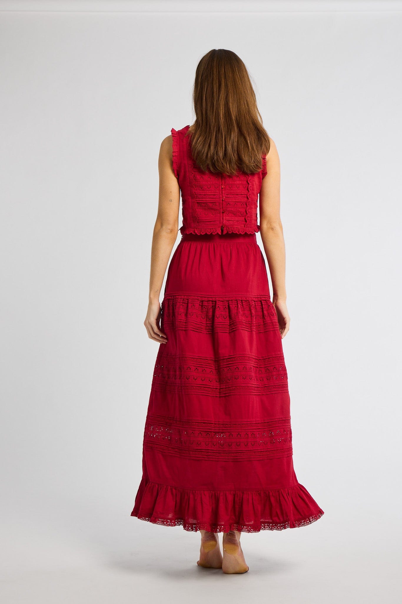 Leni Skirt in Cherry Lace
