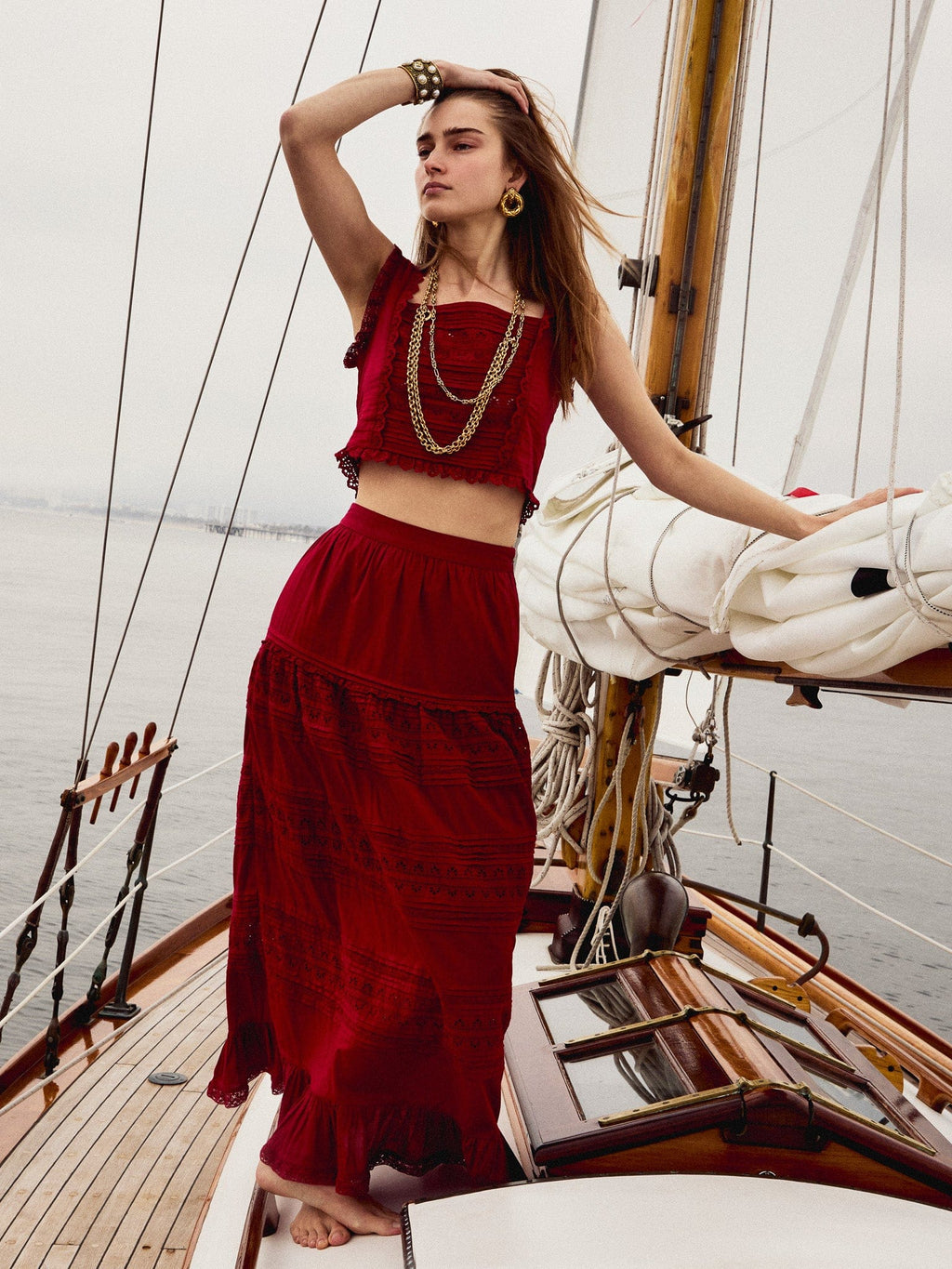 Leni Skirt in Cherry Lace