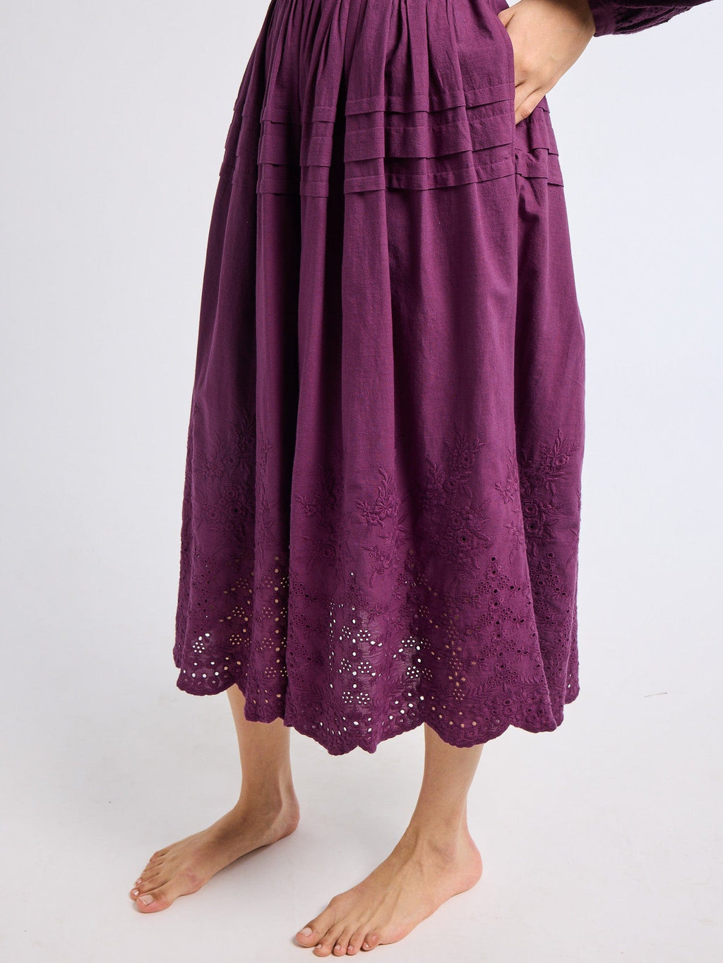 Leonie Skirt in Plum Eyelet