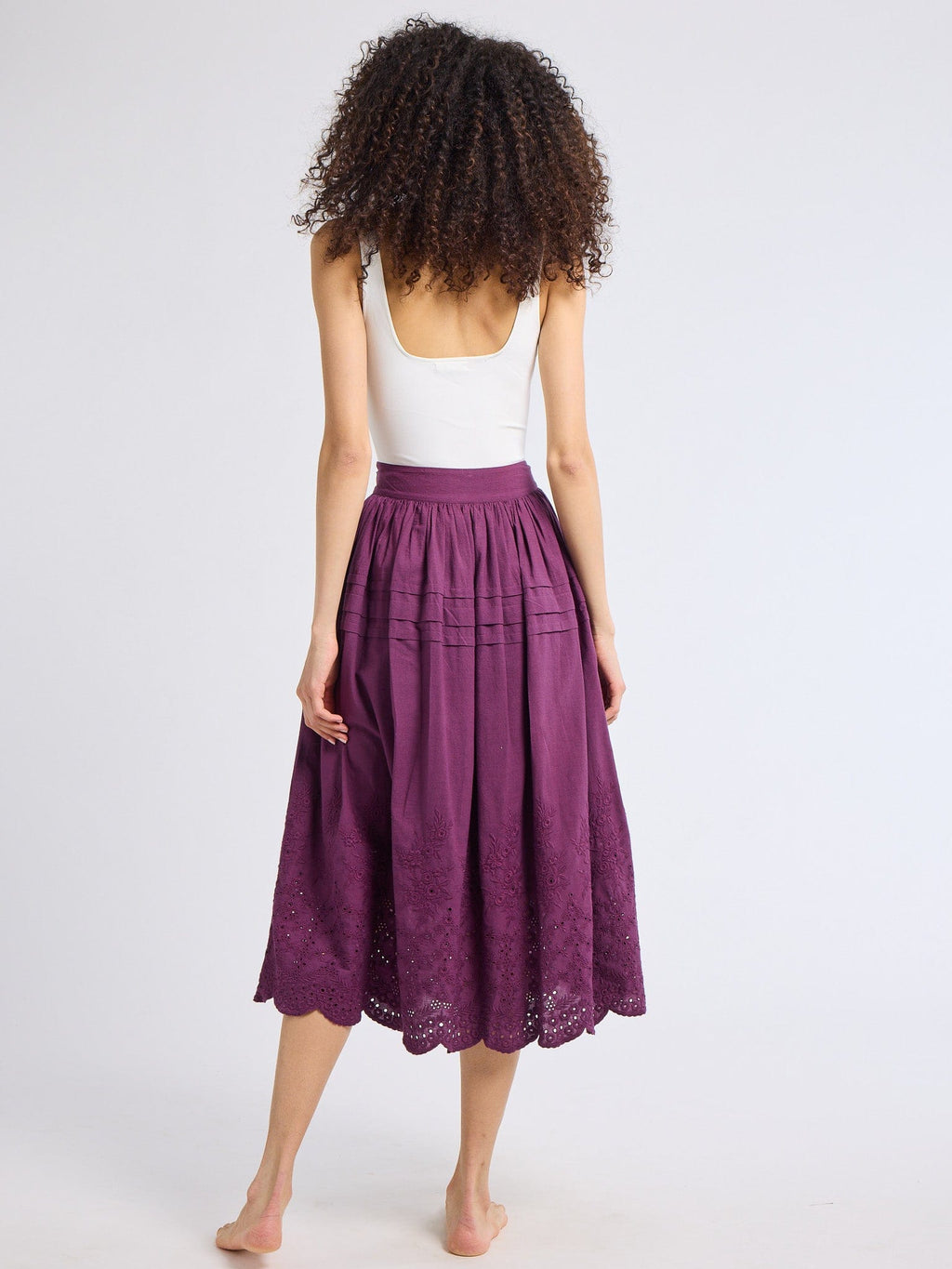 Leonie Skirt in Plum Eyelet