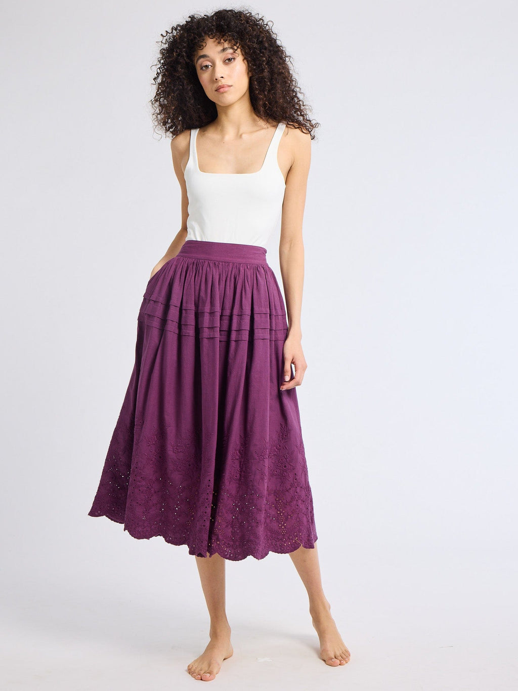 Leonie Skirt in Plum Eyelet