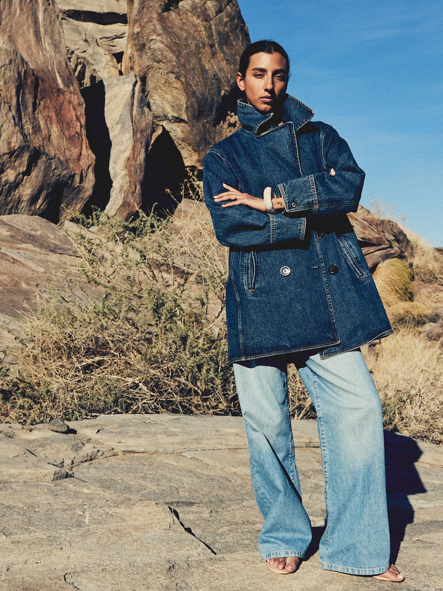 Lizzie Mid Rise Slouchy Jean in Pacific