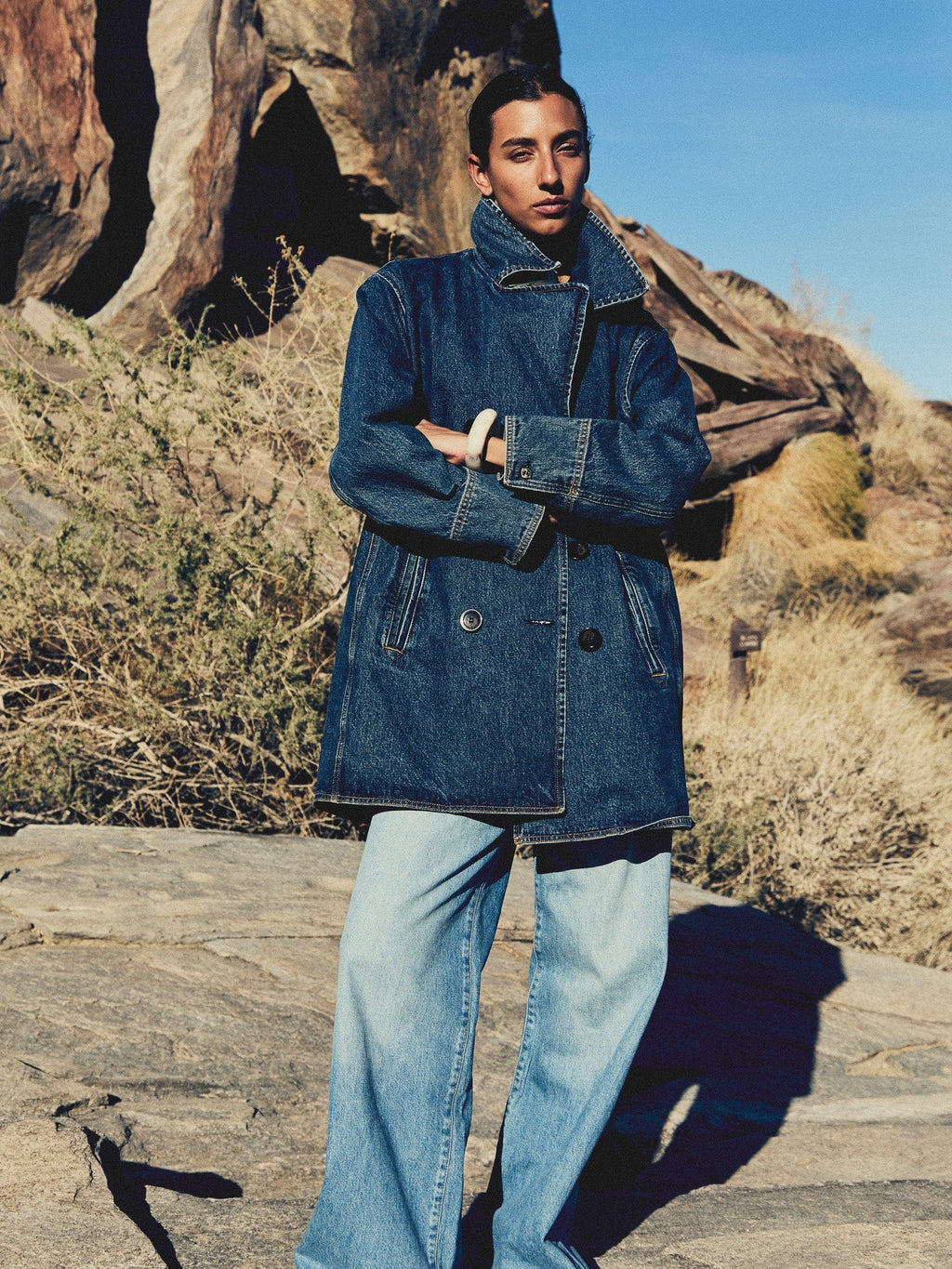 Lizzie Mid Rise Slouchy Jean in Pacific