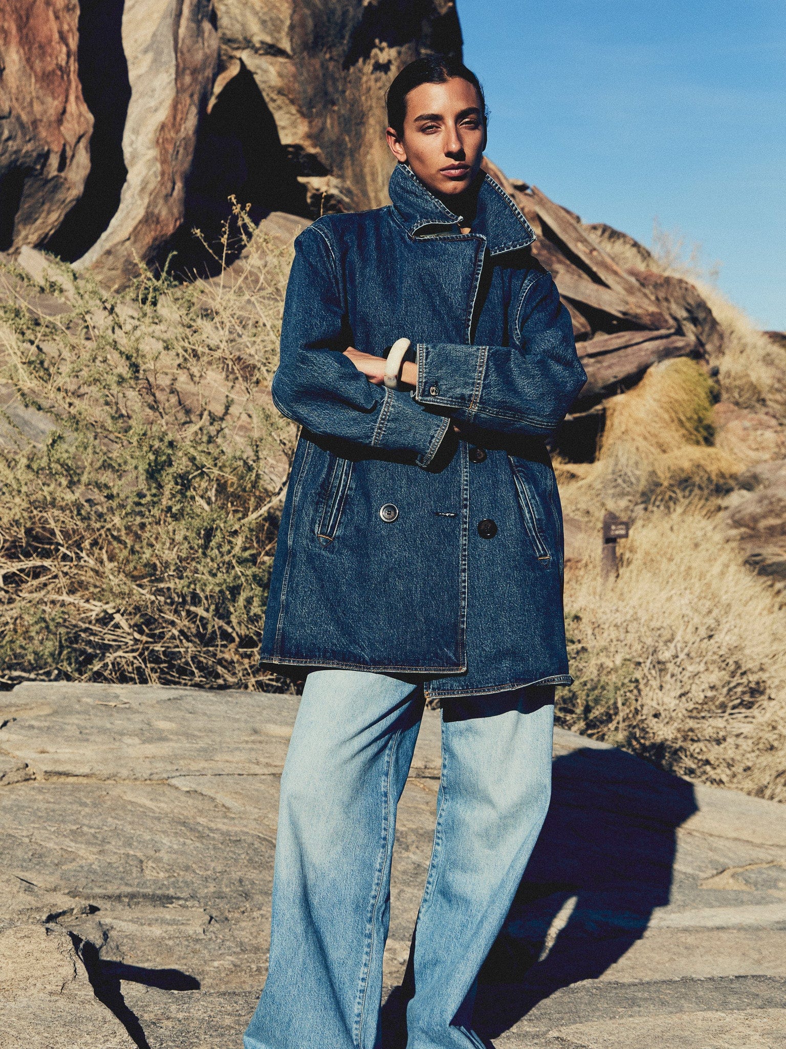Lizzie Mid Rise Slouchy Jean in Pacific
