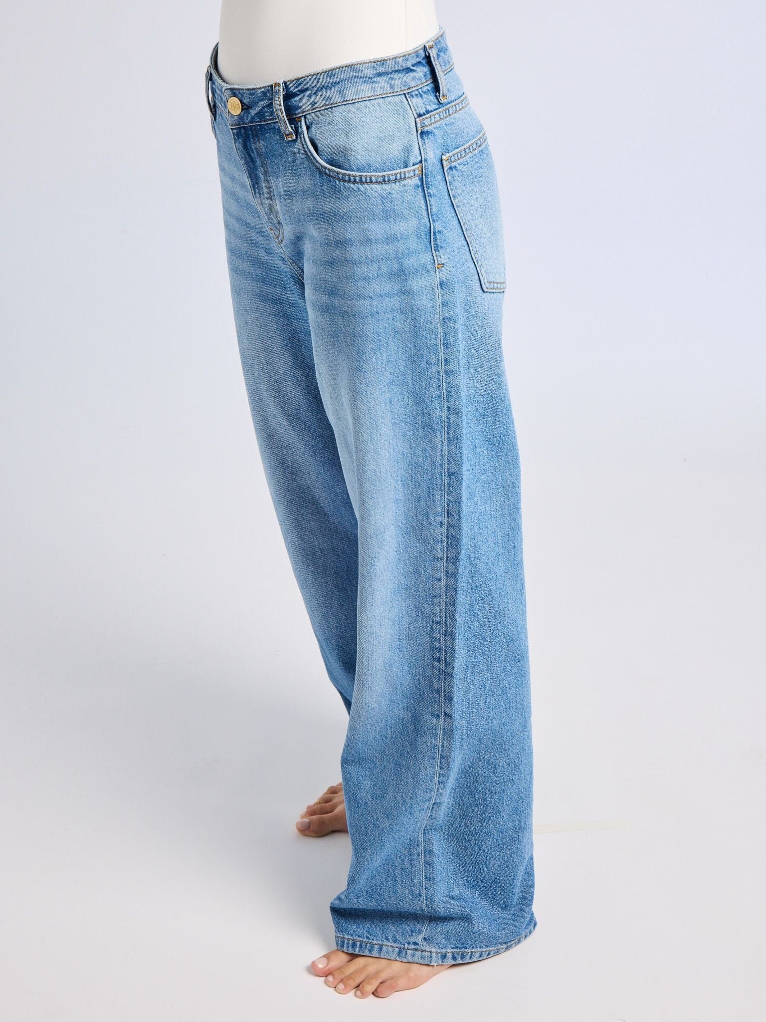 Lizzie Mid Rise Slouchy Jean in Pacific