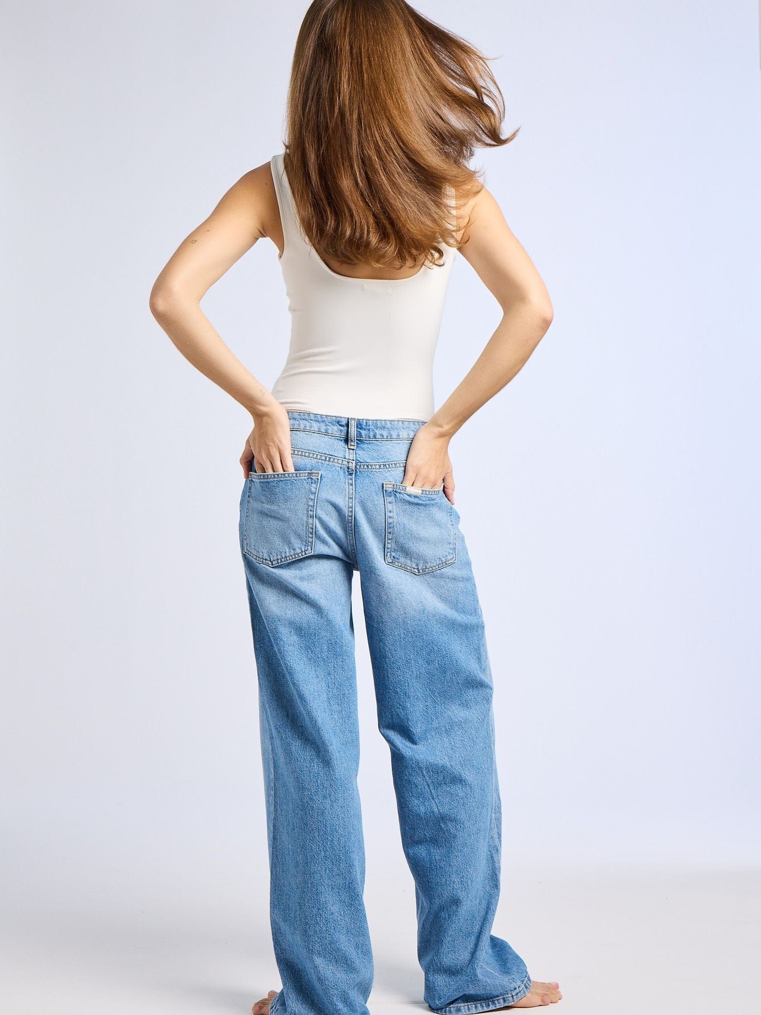 Lizzie Mid Rise Slouchy Jean in Pacific