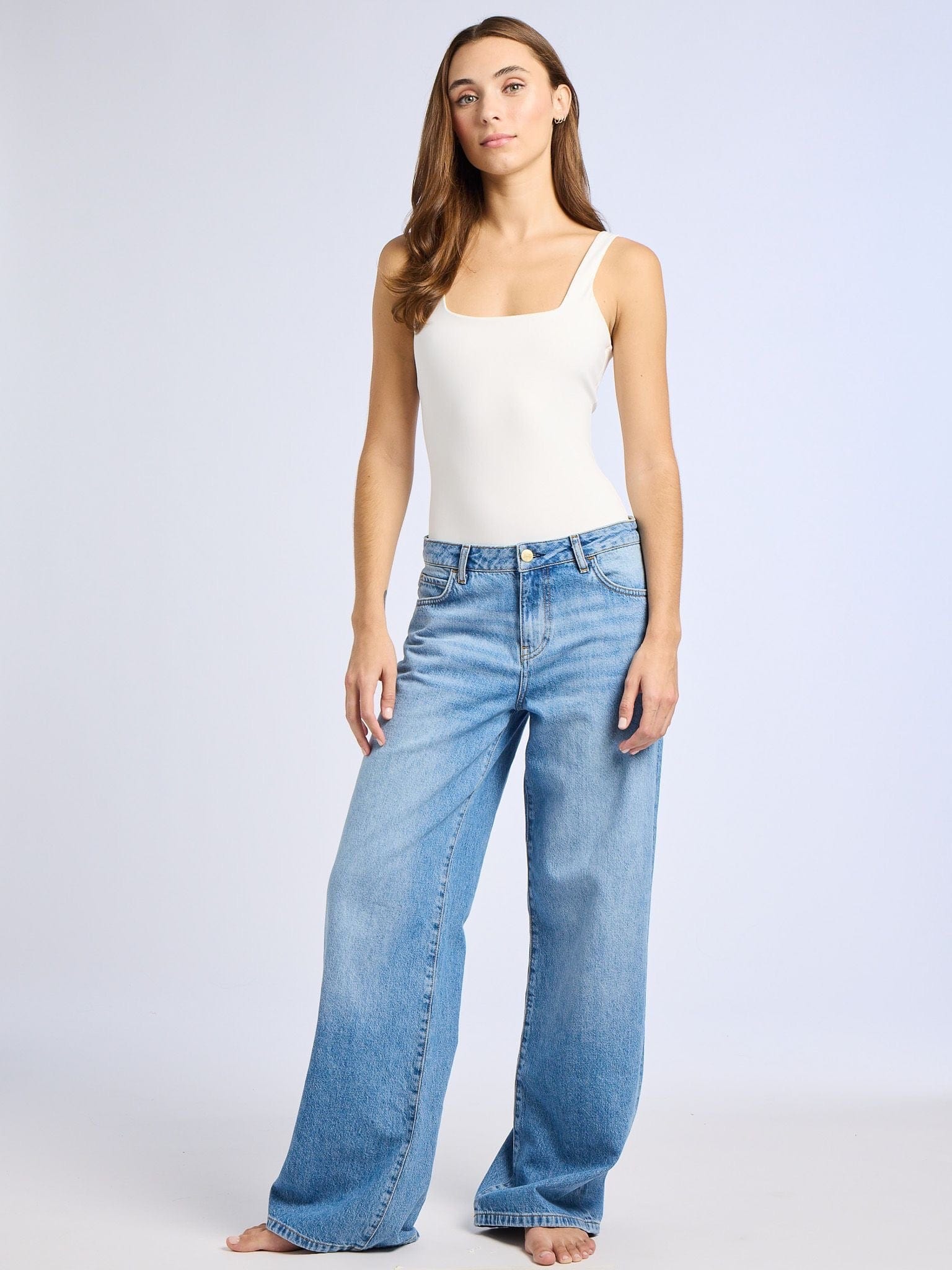 Lizzie Mid Rise Slouchy Jean in Pacific