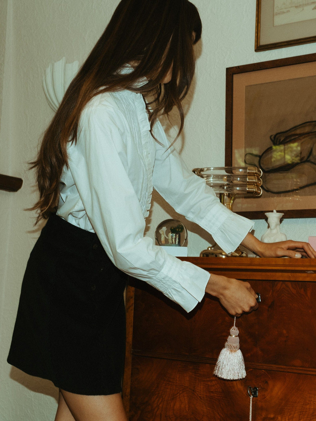 Lorelei Skirt in Black Cord