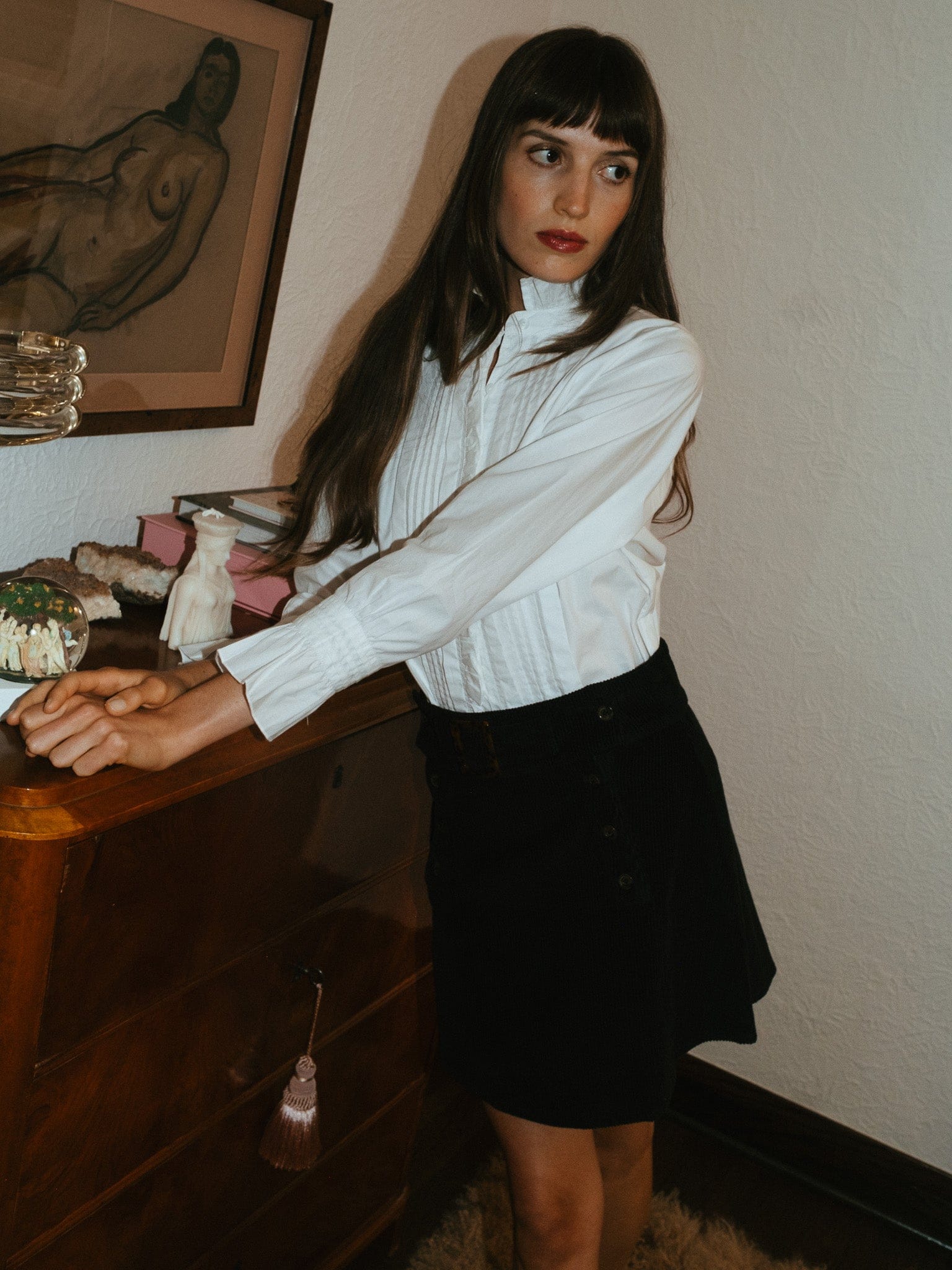 Lorelei Skirt in Black Cord