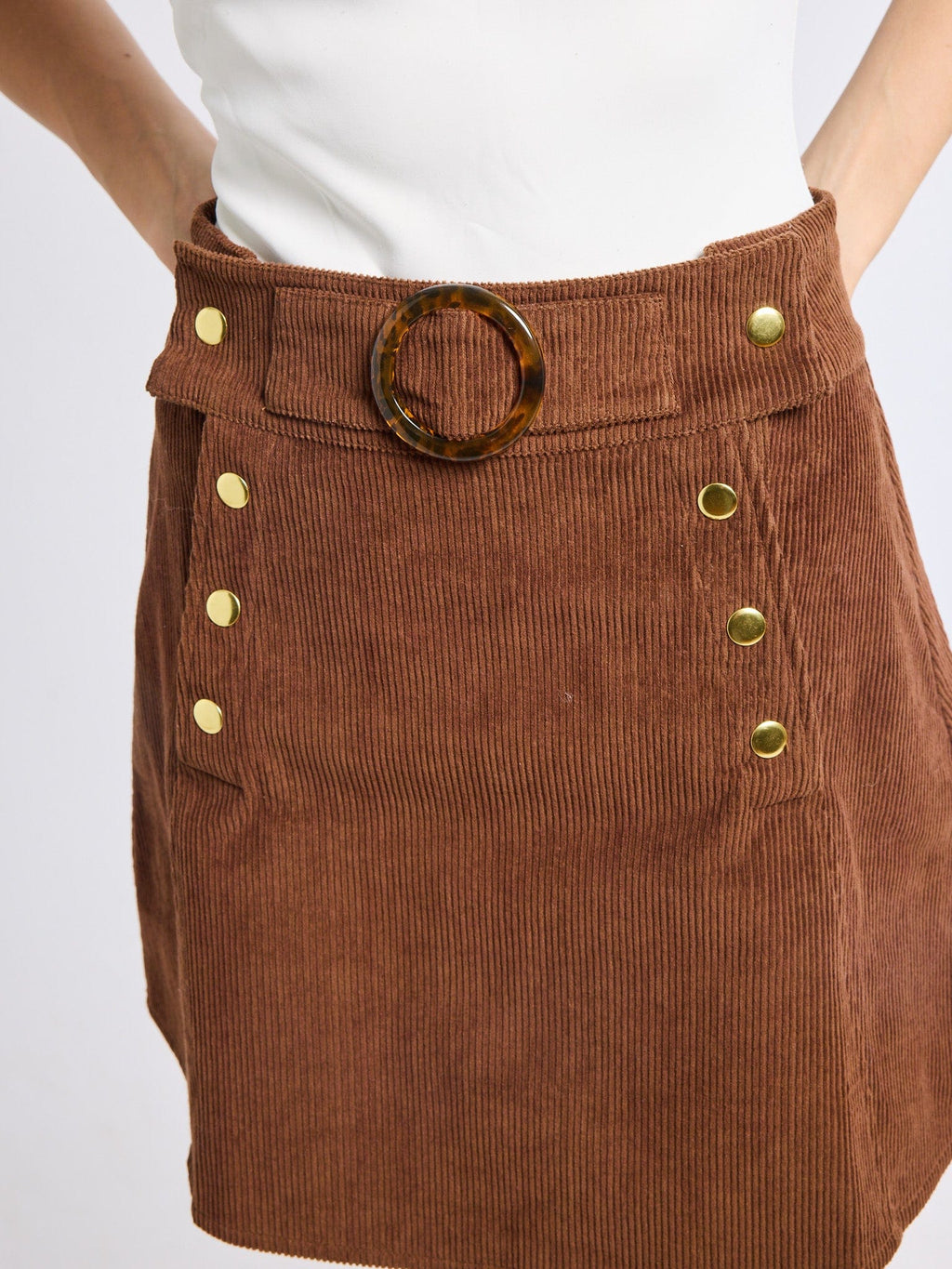 Lorelei Skirt in Coffee Cord