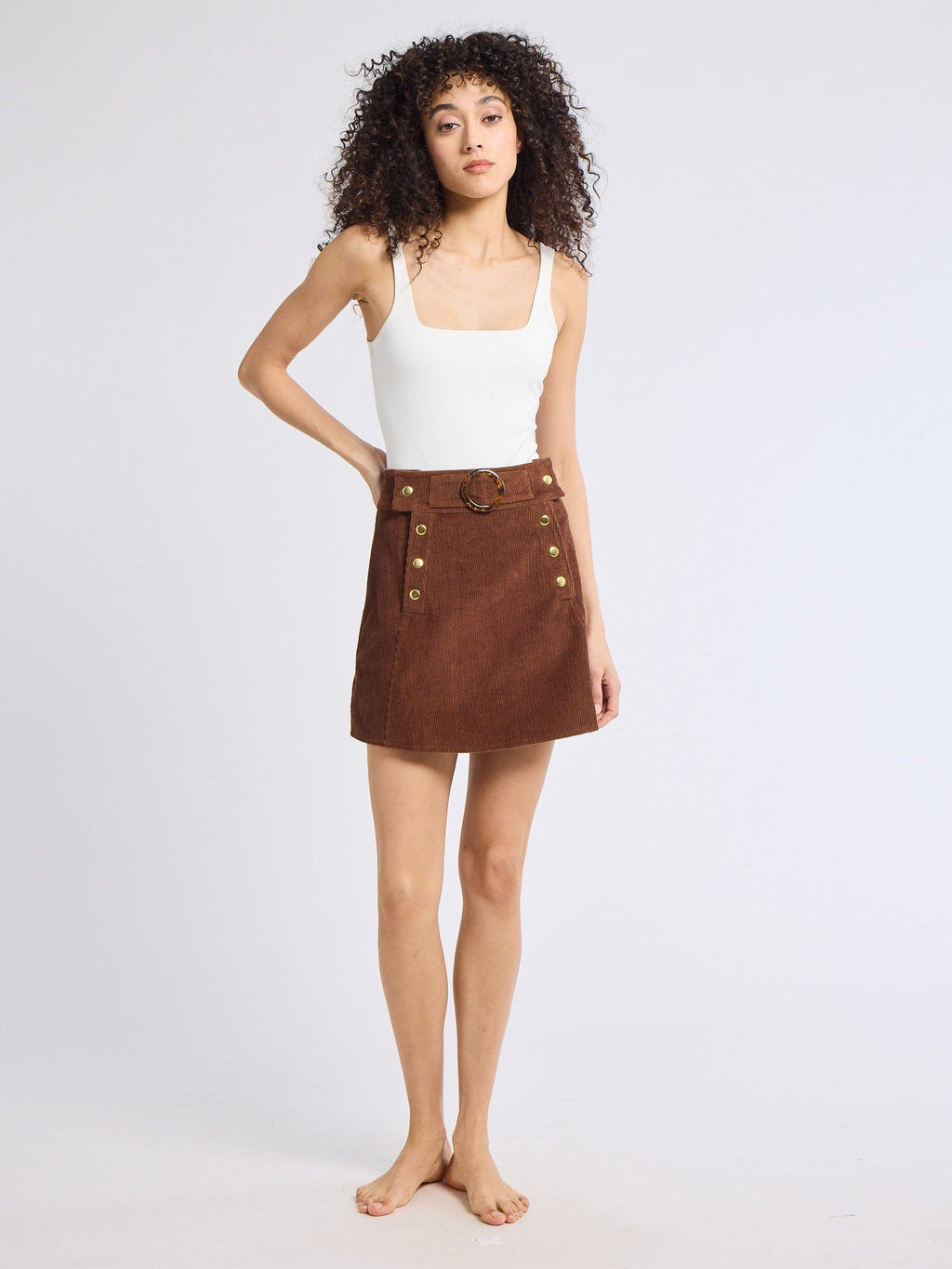 Lorelei Skirt in Coffee Cord