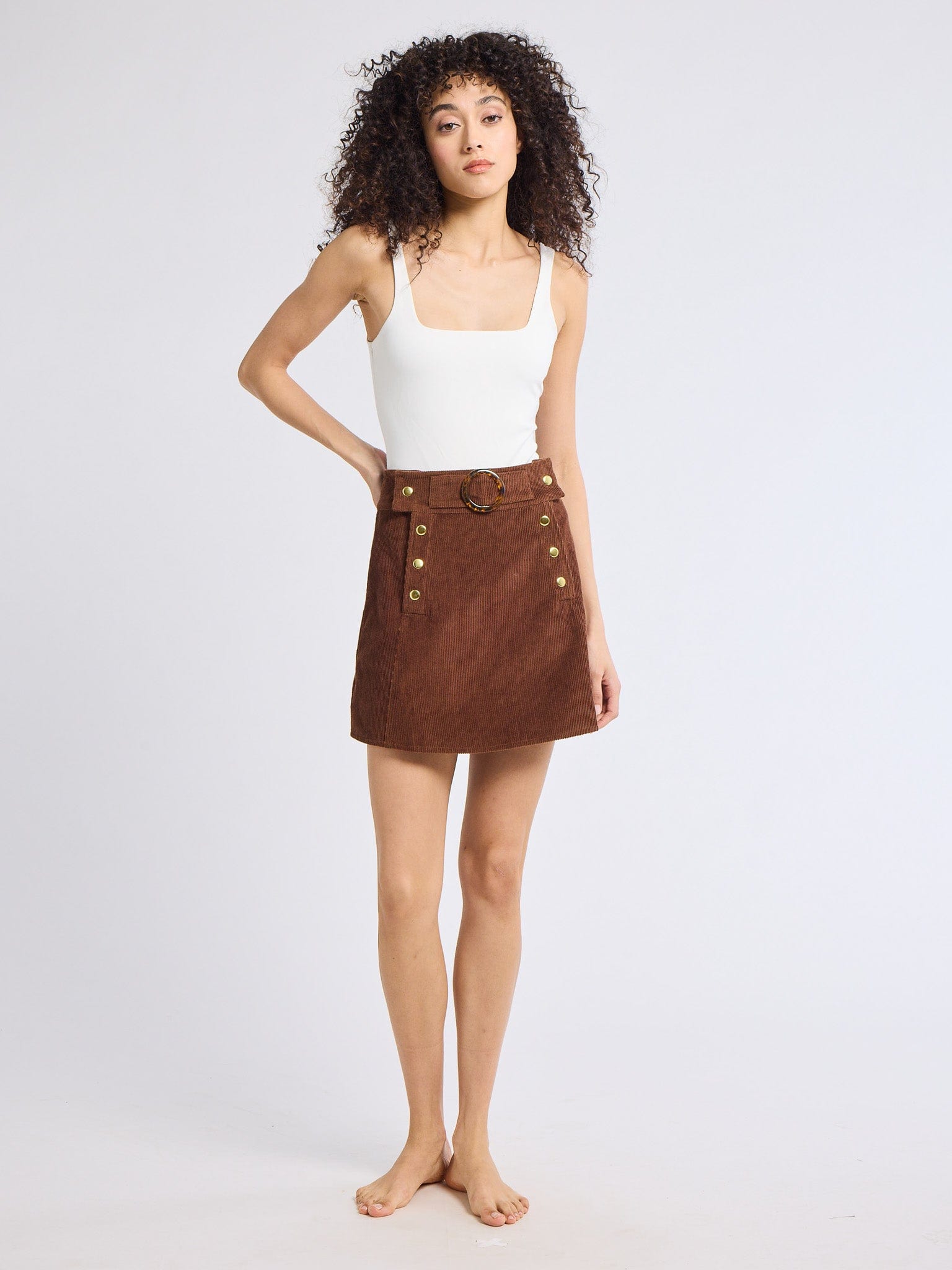 Lorelei Skirt in Coffee Cord