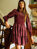 Maeve Dress in Burgundy Foulard