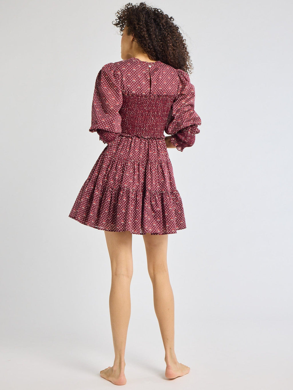 Maeve Dress in Burgundy Foulard
