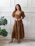 Maja Dress in Caramel Eyelet