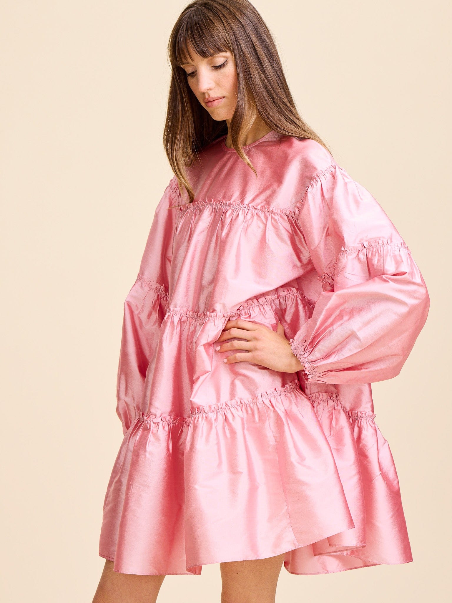 Mara Dress in Peony Taffeta