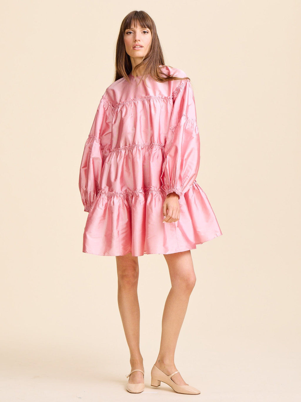 Mara Dress in Peony Taffeta