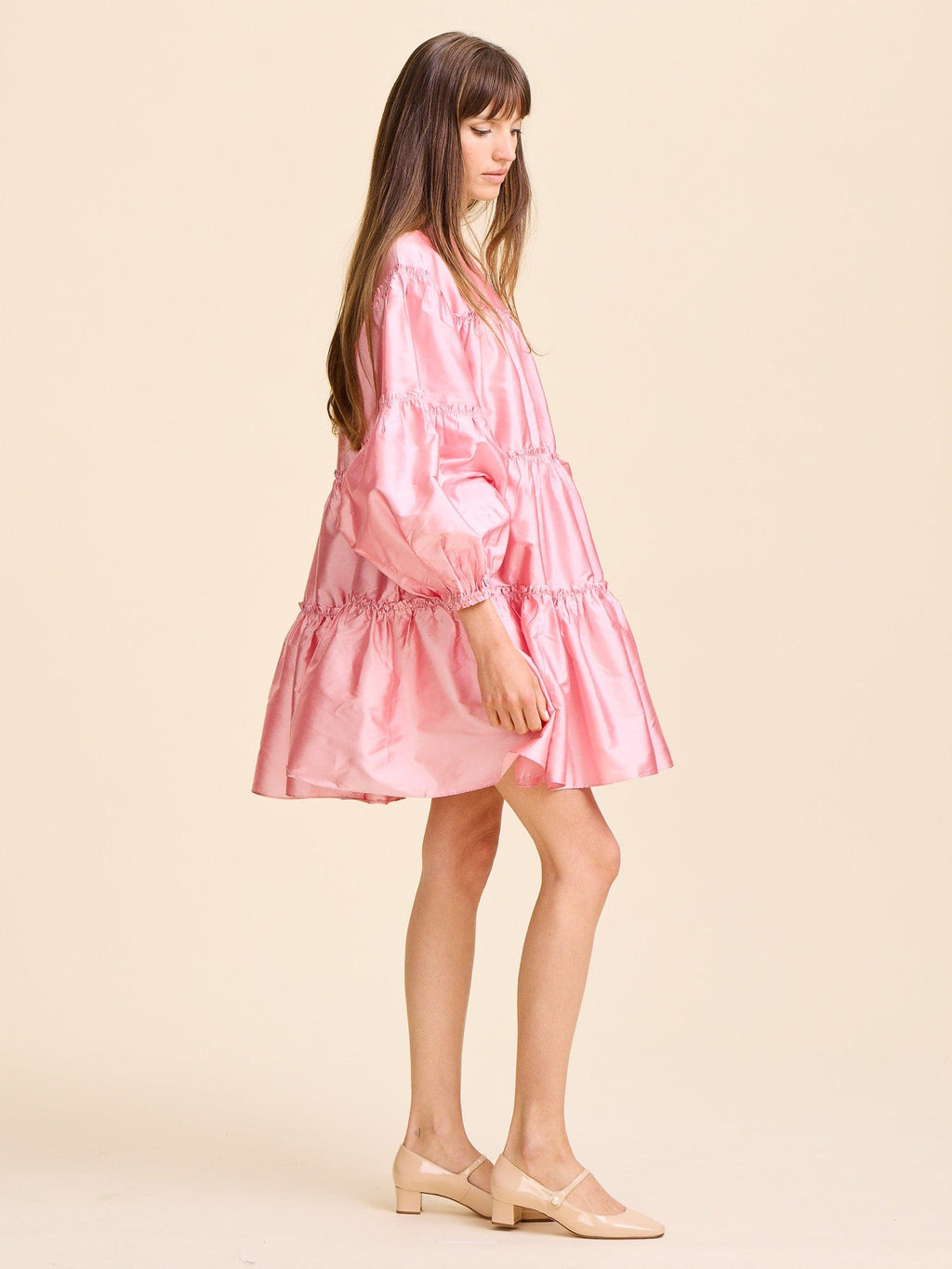 Mara Dress in Peony Taffeta
